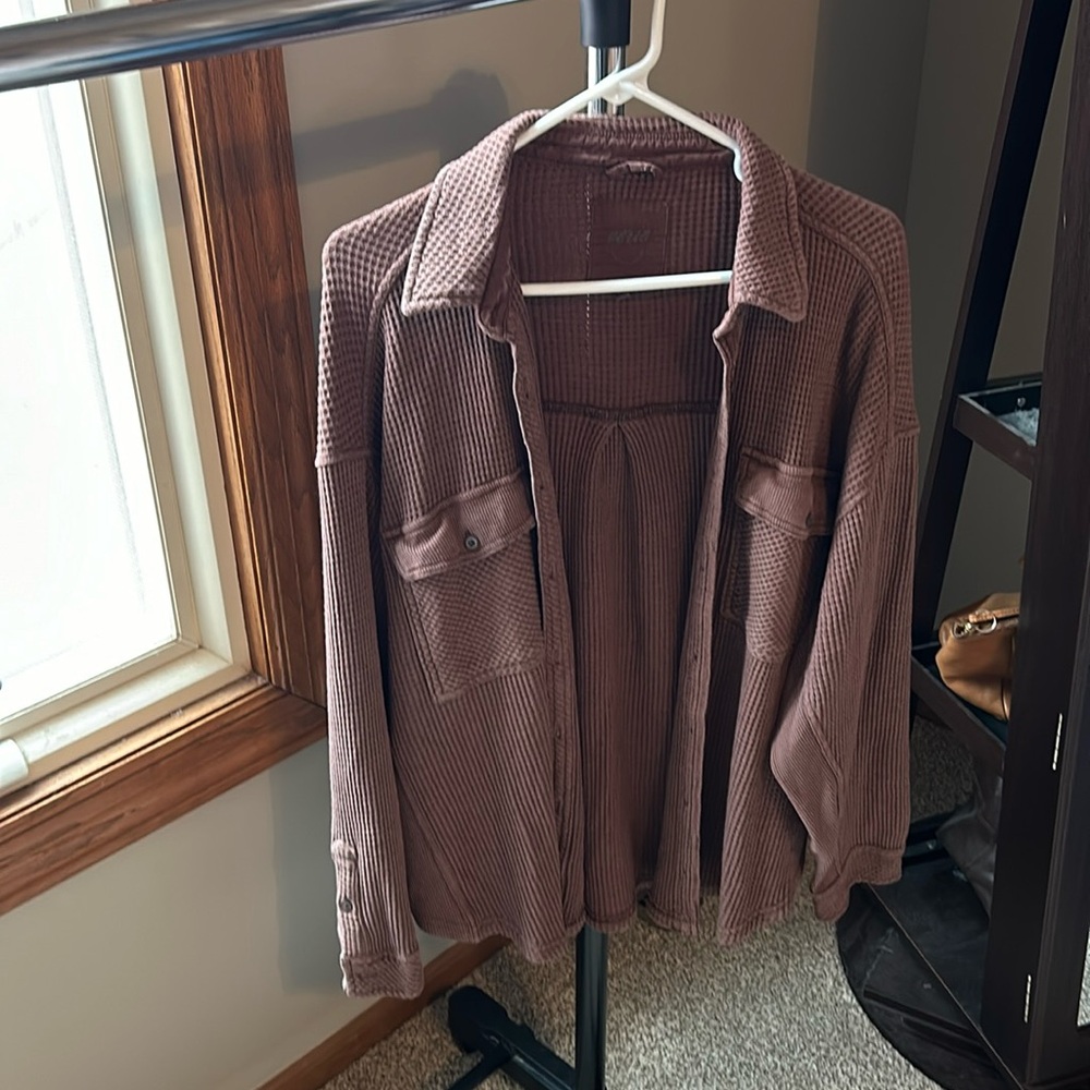 Aerie Lumber Jane Waffle Shirt